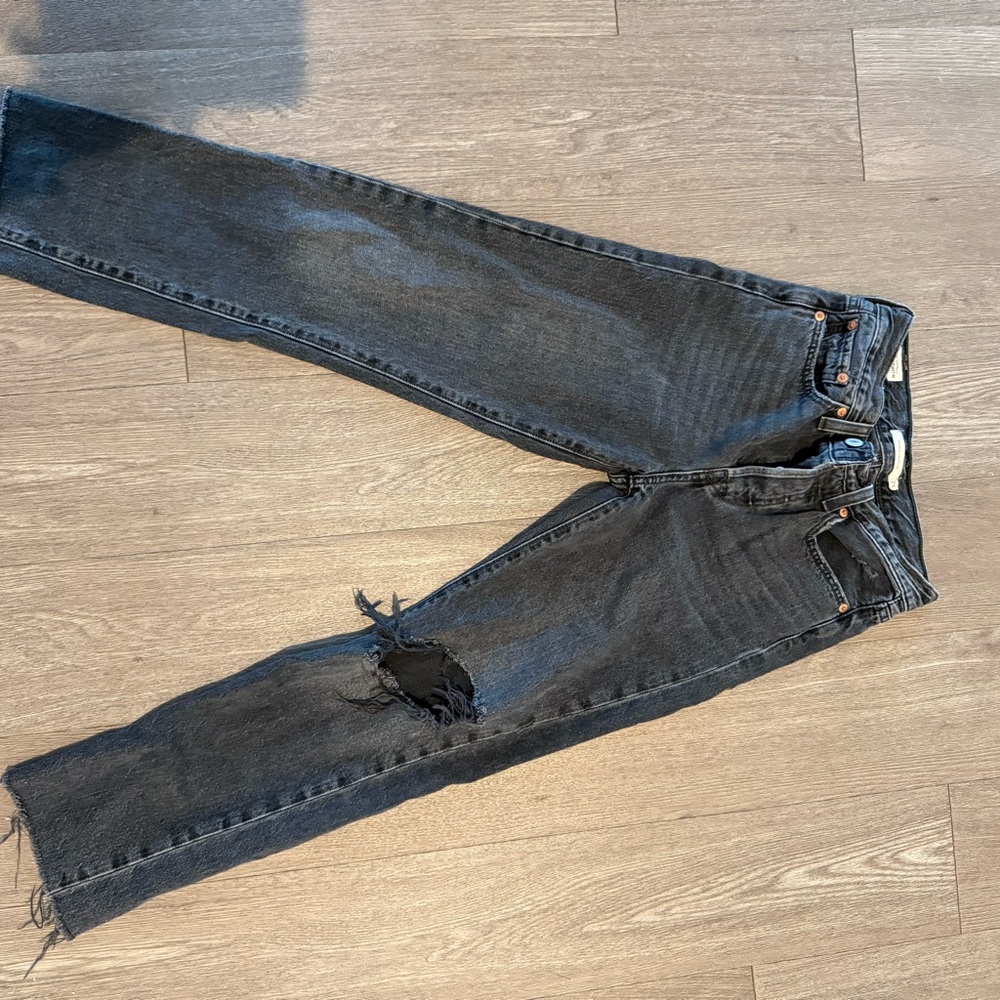 Distressed Black Denim Jeans